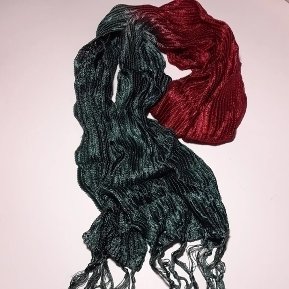 Vintage Silk Corded Weave Tassel Neck Scarf